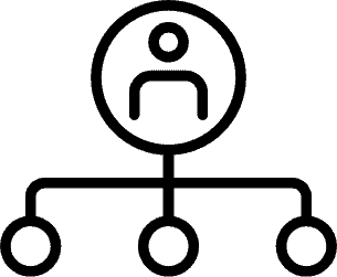 Icon das die Unternehmensleitung in einem Organigramm darstellt.